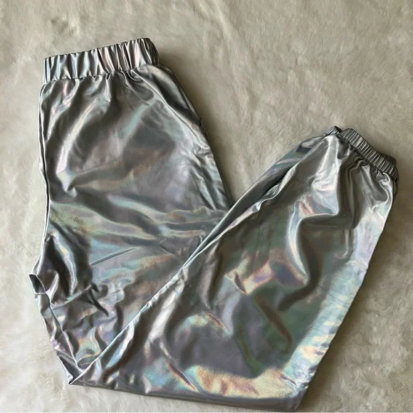 Silver Metallic Joggers - Picture 2 of 7